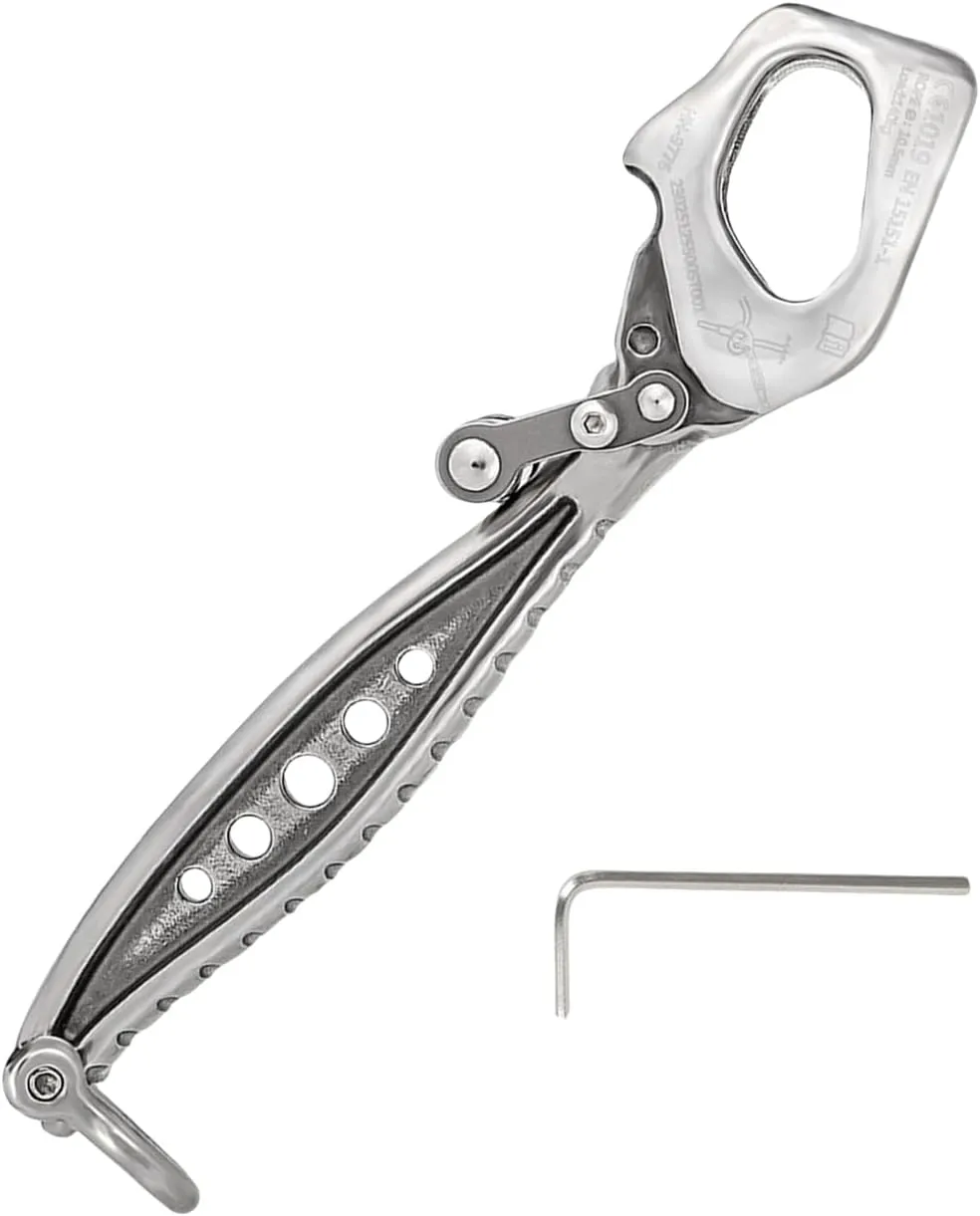 Stainless Steels Climbing Descender Device for Safe Descents Rock Climbing and Height Work Compacts and