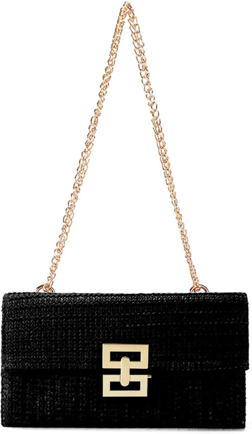 Straw Clutch Purse for Women Designer Evening Handbag Summer Beach Shoulder Crossbody Bag