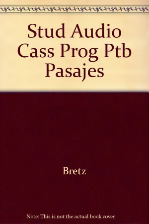 Student Audiocassette Program to Accompany Pasajes Quinta Edicion (Part B - Capitulos 7-12) 5th Edition