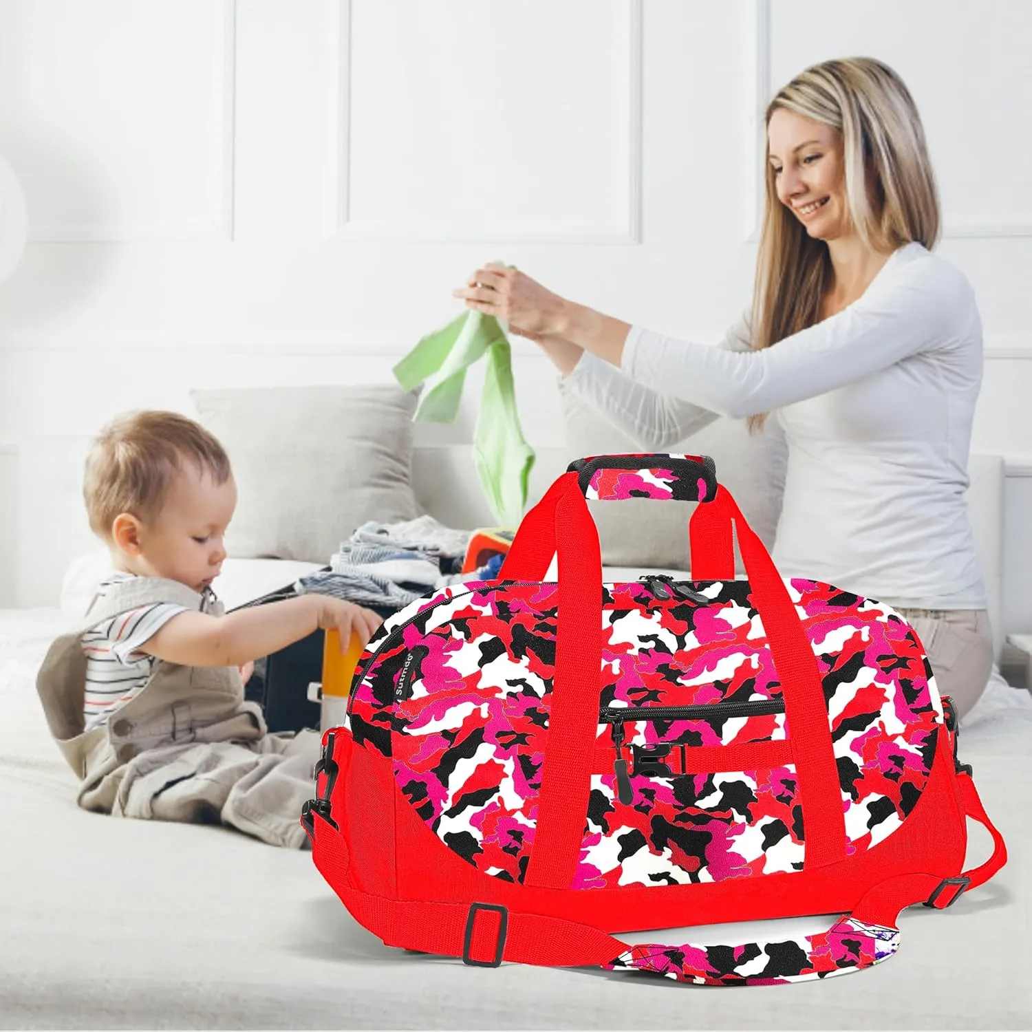 Stumdo Kids Overnighter Duffel Bags for kids, Carry-On Size & Ideal for School Practice or Overnight Travel Weekender Tote for Travel Gym Sport bag for Boys & Girls (11shong)