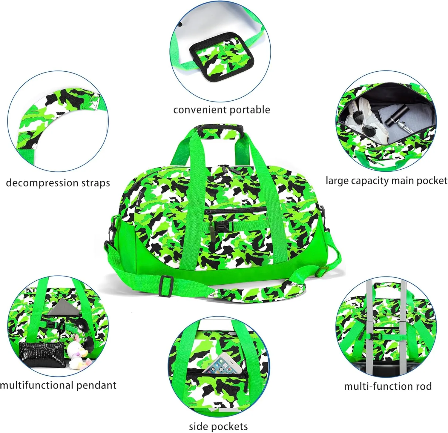 Stumdo Kids Overnighter Duffel Bags for kids, Carry-On Size & Ideal for School Practice or Overnight Travel Weekender Tote for Travel Gym Sport bag for Boys & Girls (11slv)