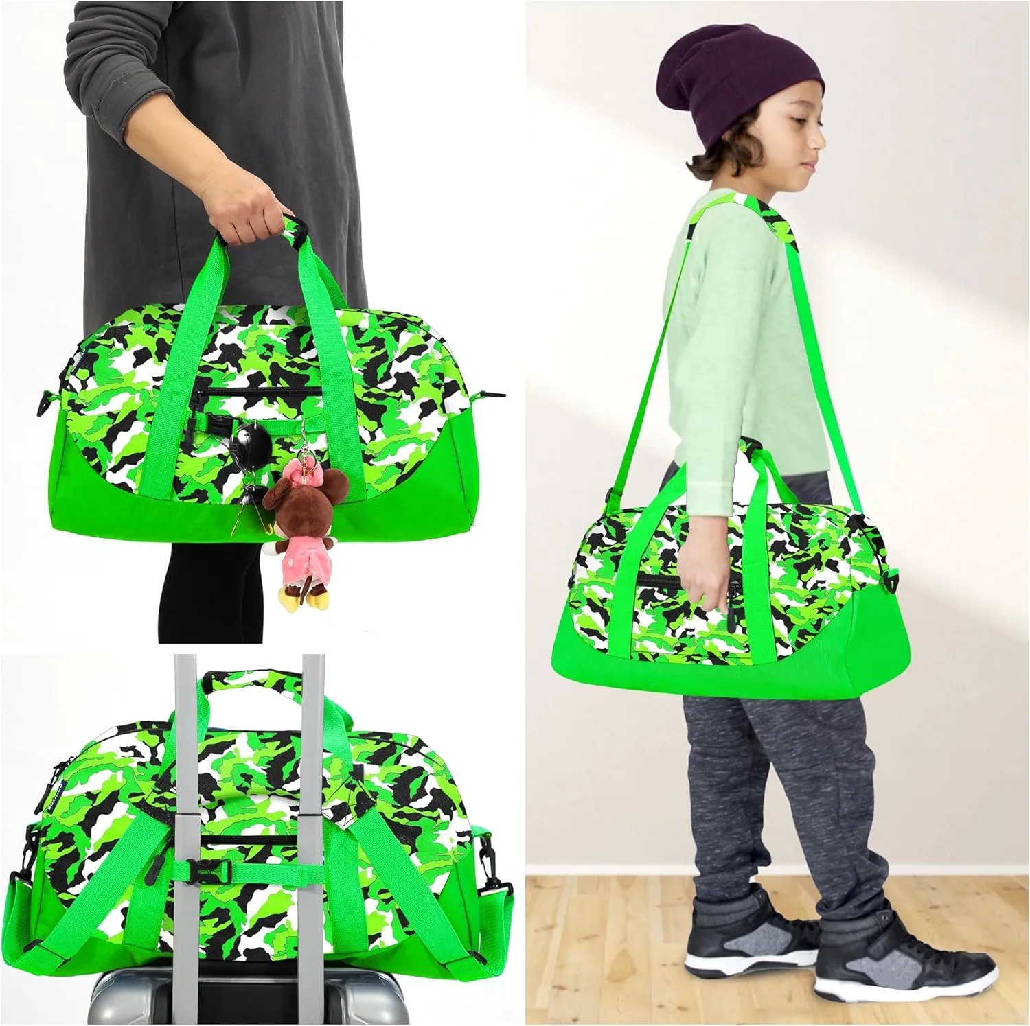 Stumdo Kids Overnighter Duffel Bags for kids, Carry-On Size & Ideal for School Practice or Overnight Travel Weekender Tote for Travel Gym Sport bag for Boys & Girls (11slv)