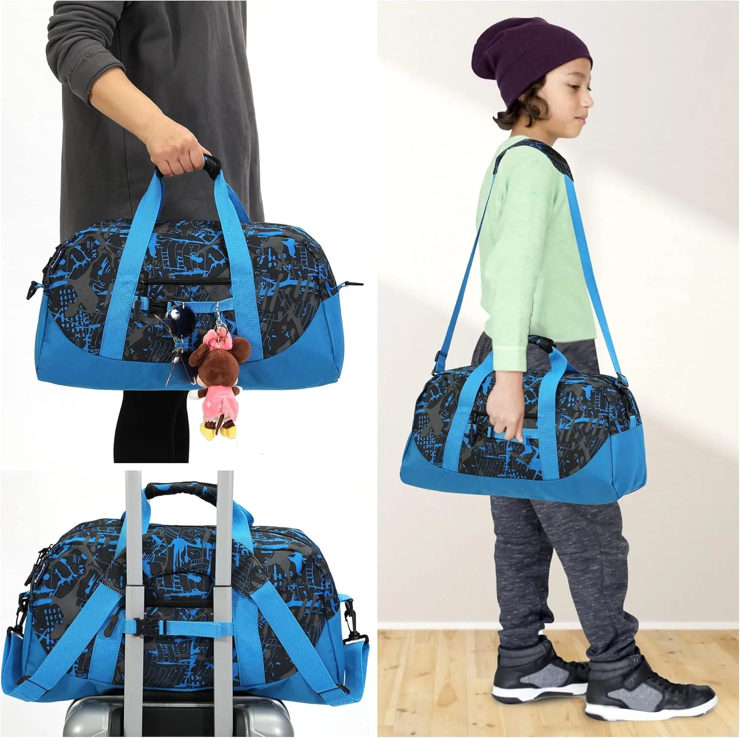 Stumdo Kids Overnighter Duffel Bags for kids, Carry-On Size & Ideal for School Practice or Overnight Travel Weekender Tote for Travel Gym Sport bag for Boys & Girls (11tylan)