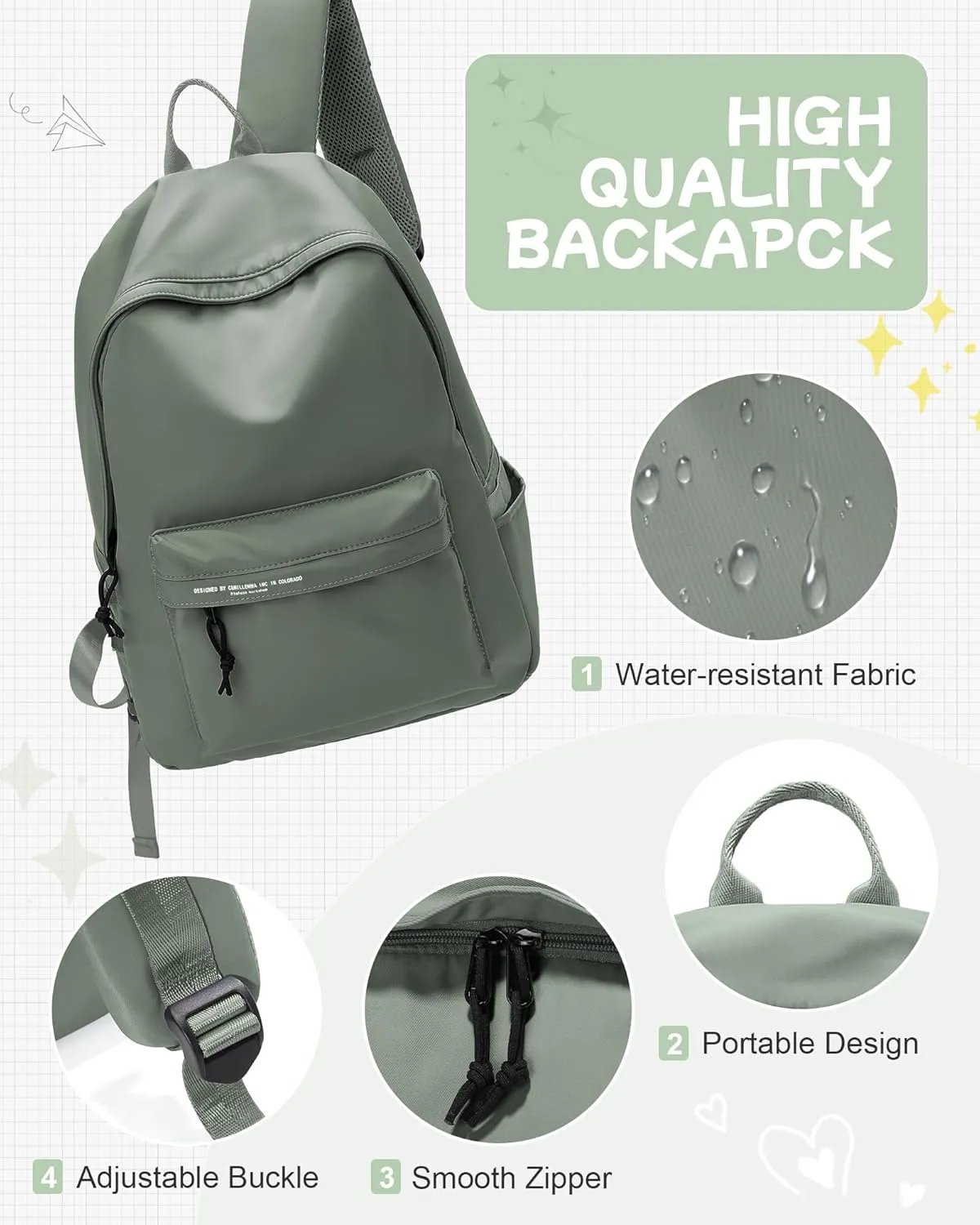 suradar School Backpack Middle High School Students Bookbag for Teens Girls Boy College Backpack for Women Men Casual Daypack