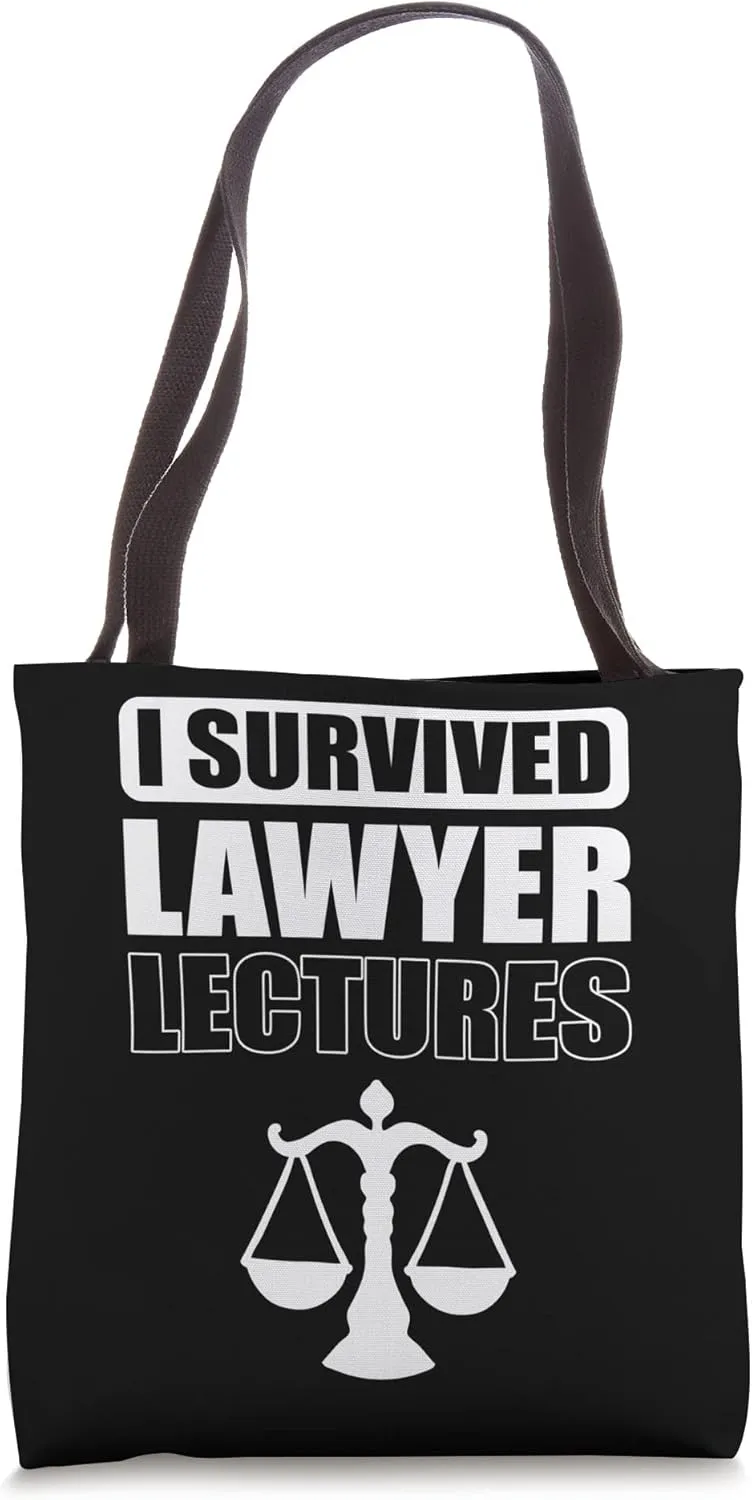 Survived Lawyer Lectures Law Student Tote Bag