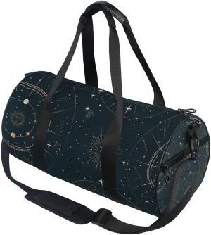 susiyo Small Sports Gym Bag Mystical Astrology Zodiac Sing Compact Workout Duffle Bags for Men Women