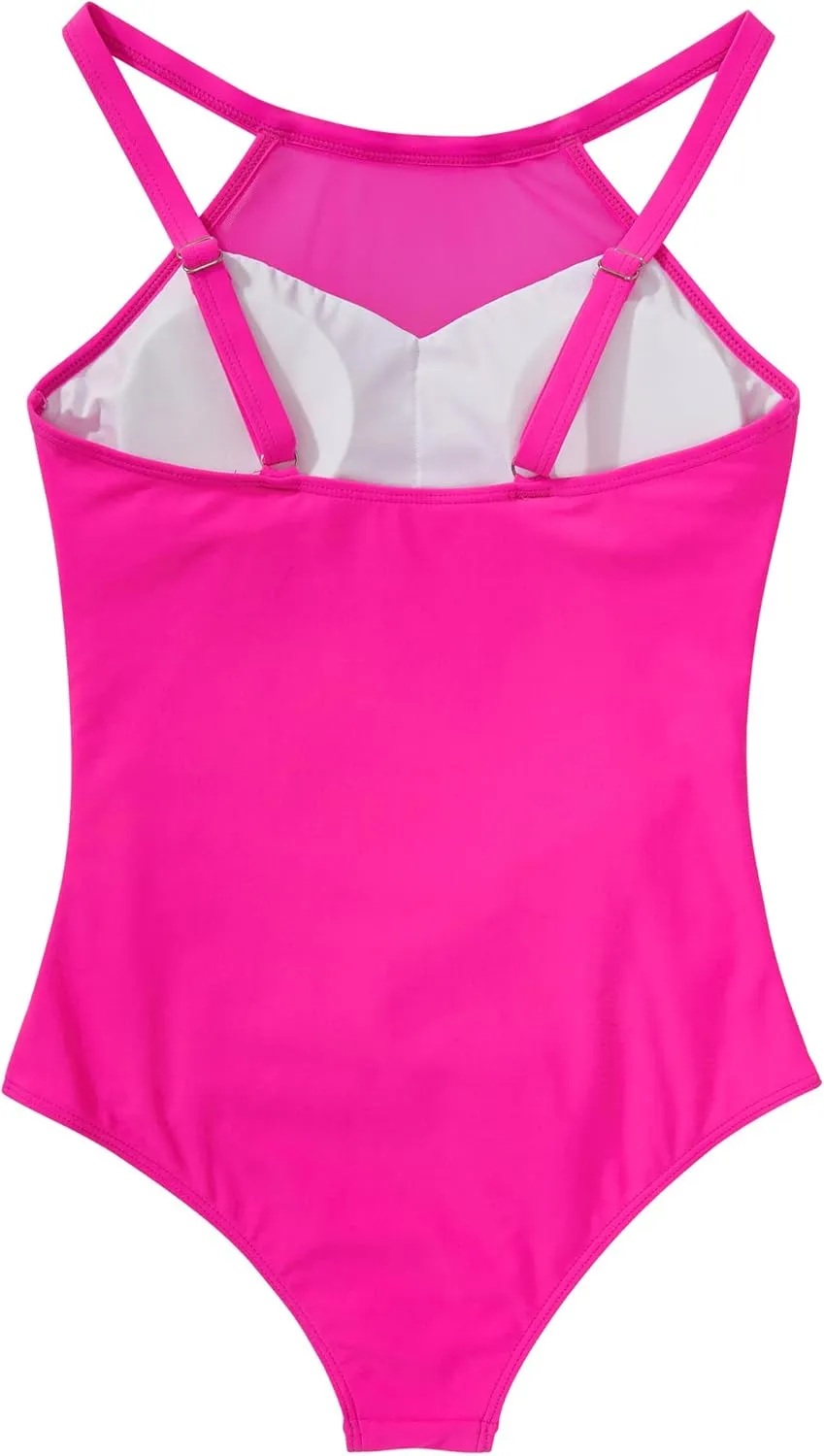 SUUKSESS Women Tummy Control One Piece Swimsuit Sexy Mesh High Neck Bathing Suit