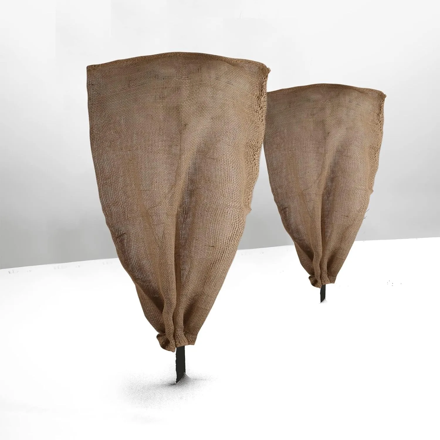 Svepndic 2PCS 47''x40'' Reusable Warm Burlap Winter Plant Cover Bags with Drawstring Burlap Plant Covers Freeze Protection Plant Frost Cloth Cold Freeze Blanket Protecting Fruit Tree Potted Plants