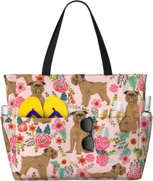 SWEET TANG Beach Bags for Women Large Waterproof Beach Tote Bag Zipper Swim Pool Bag