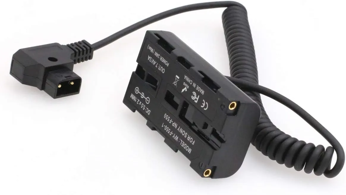 SZRMCC New D-tap 2 Pin Male to NP-F970 F550 Dummy Battery with in Out 7.4V 3A for Atomos Shogun Ninja Inferno SmallHD Monitor