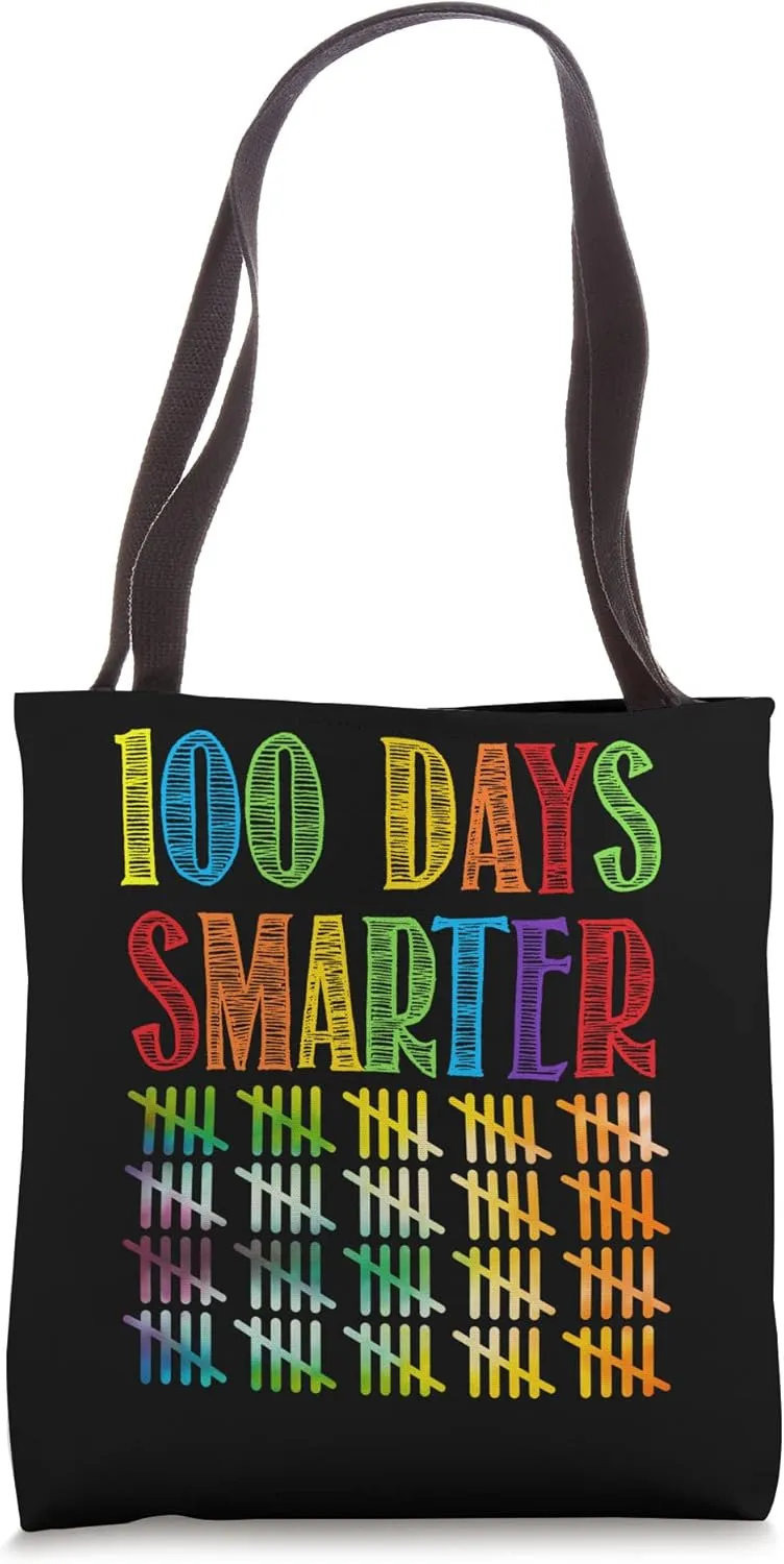 Tally Marks 100 Days of School 100 Days Smarter Tote Bag