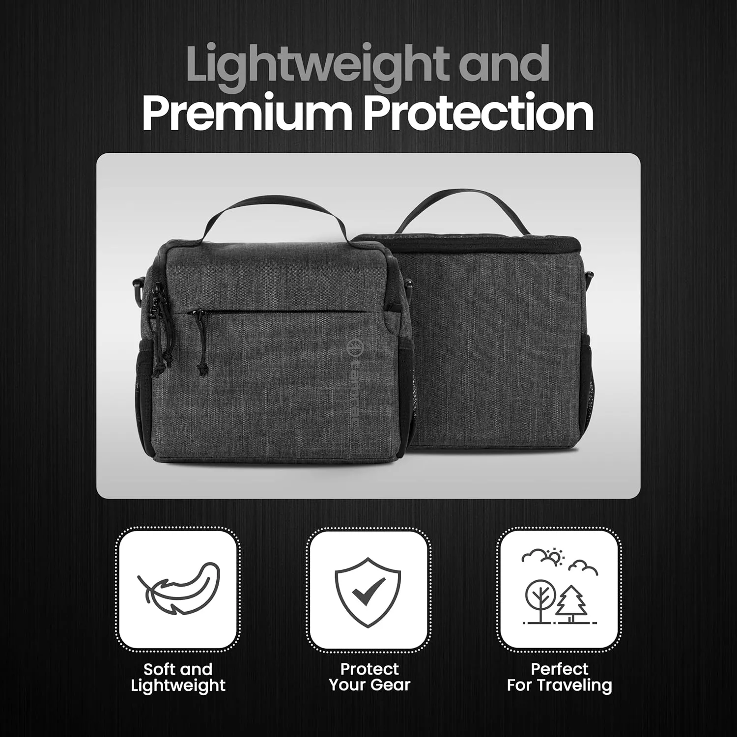 Tamrac Tradewind 5.1 Camera Bag for Photographers, Camera Case for Photography Accessories, Compact Camera Shoulder Bag for DSLR and Mirrorless Cameras, Crossbody Camera Bag for Women Men – Dark Grey