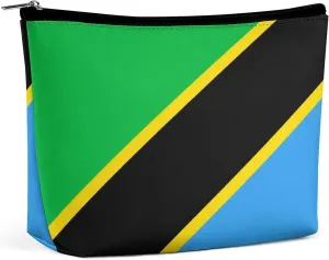 Tanzania Flag Compact Makeup Organizer Travel Cosmetic Bag for Women