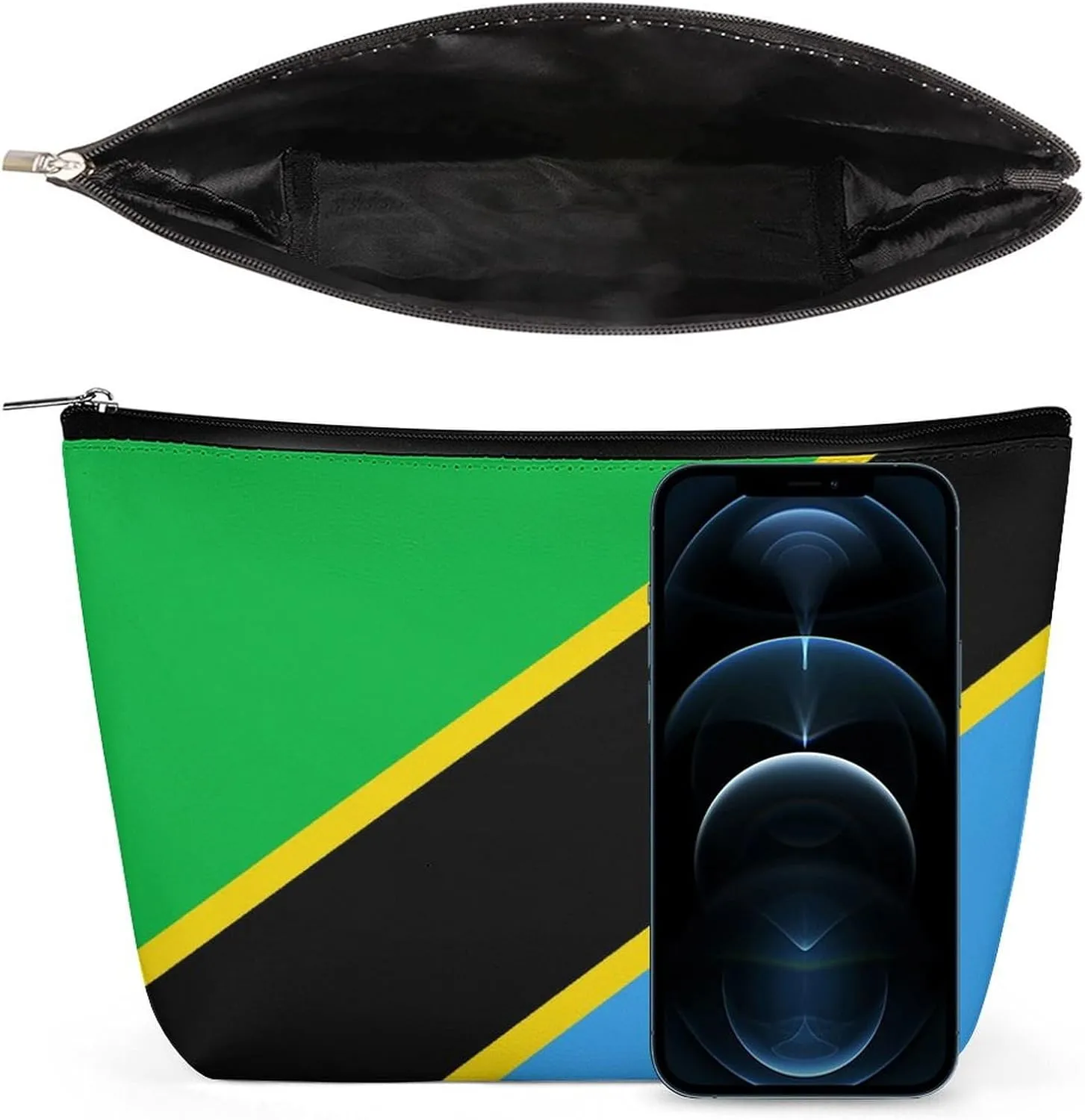 Tanzania Flag Compact Makeup Organizer Travel Cosmetic Bag for Women