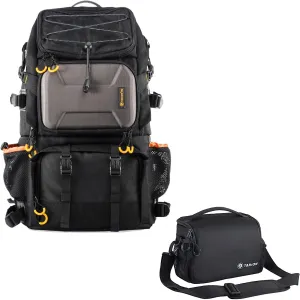 TARION Camera Backpack   Camera Bag Case | 2 Bags in 1 Camera Backpack Large with 15.6" Laptop Compartment PB01   DSLR Messenger Bag Small Camera Bag DSLR Shoulder Bag Camera Satchel Bag TSB-S
