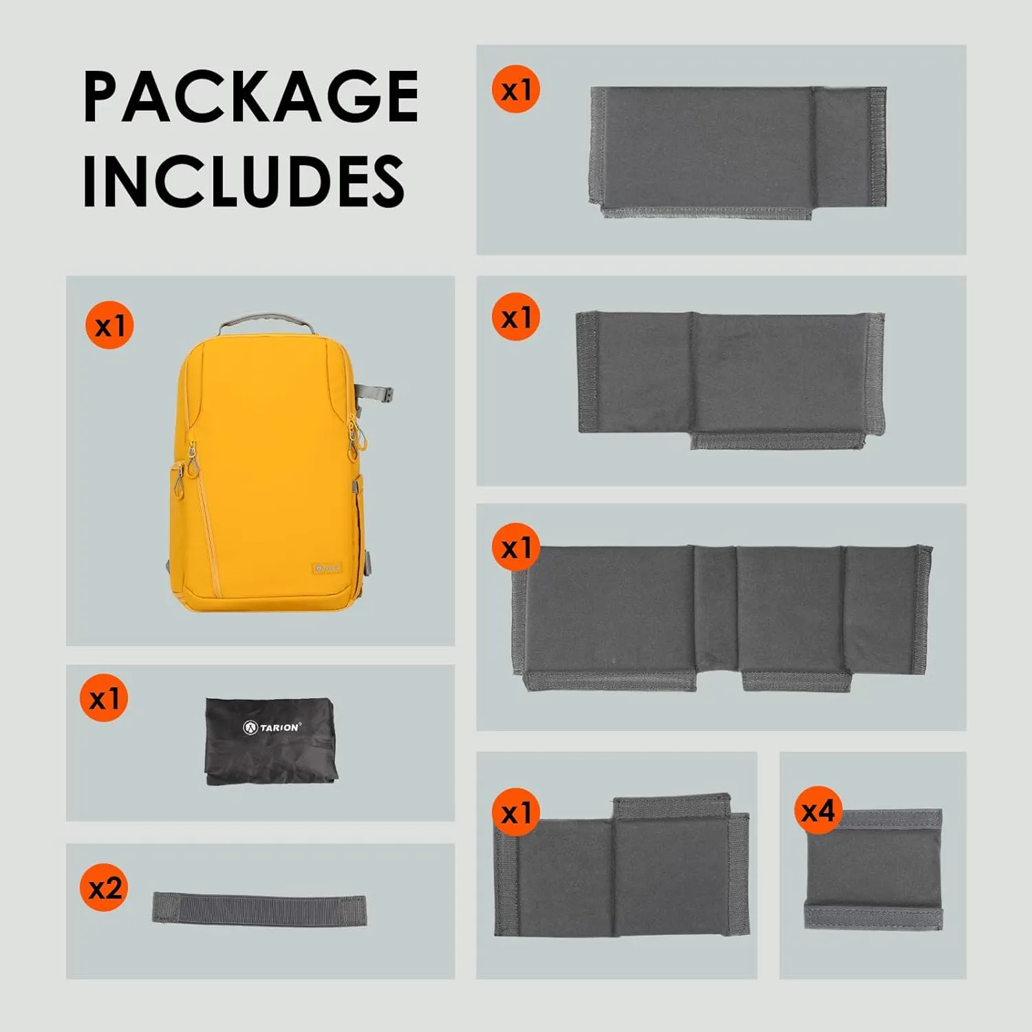 TARION Camera Backpack - Waterproof DSLR Bag with 15.6in Laptop Compartment, Rain Cover, Professional Travel Photography Backpack for Photographers, SLR, Camera Lens, TR-XL, Yellow