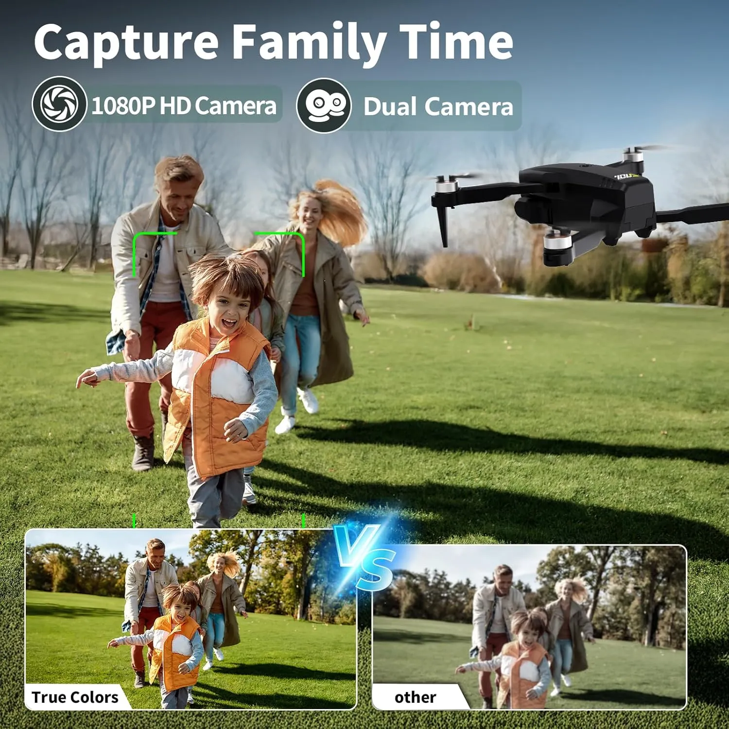 TD12Pro Drone with 1080P HD Camera, Brushless Motor, Optical Flow Positioning, Level 3 Wind Resistance, 3 Speed Modes, Drones for Adults Beginners, Outdoor Photography Foldable RC Quadcopter