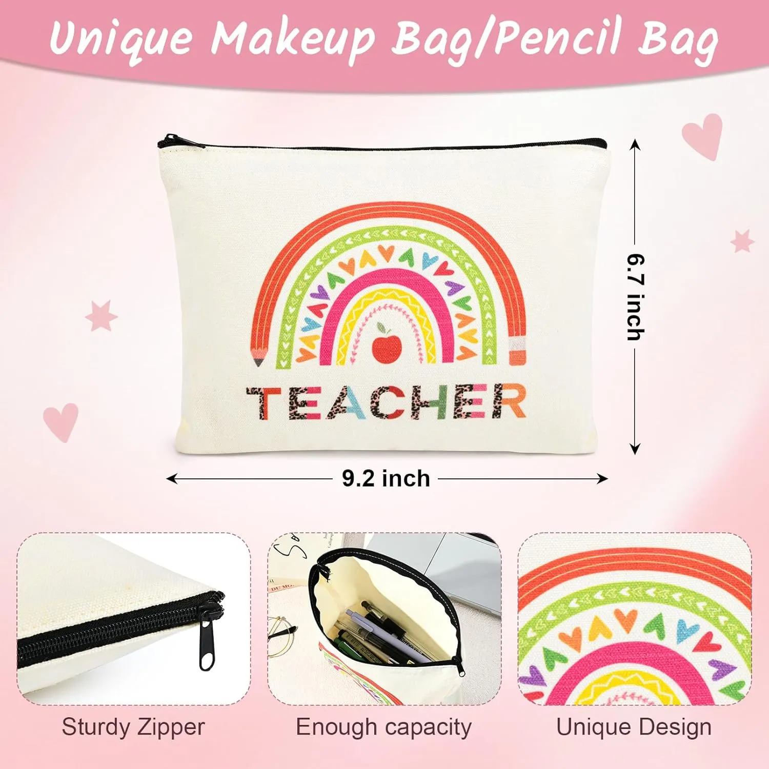 Teacher Appreciation Gifts Bulk Teacher Gifts Makeup Bag Survival Kit with Keychain for Women