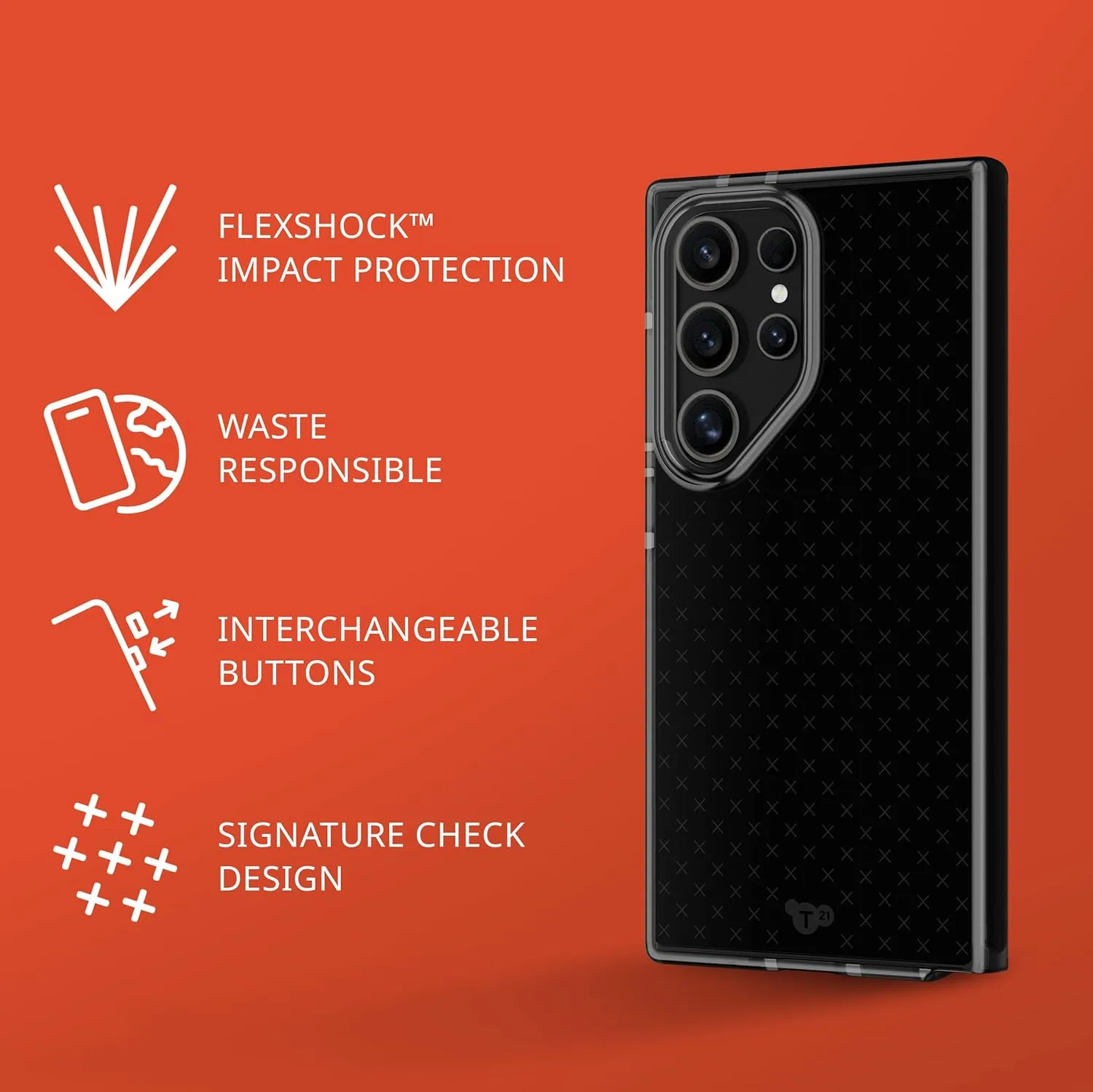 Tech21 Evo Check Phone Case for Samsung Galaxy S24 Ultra - Smoke