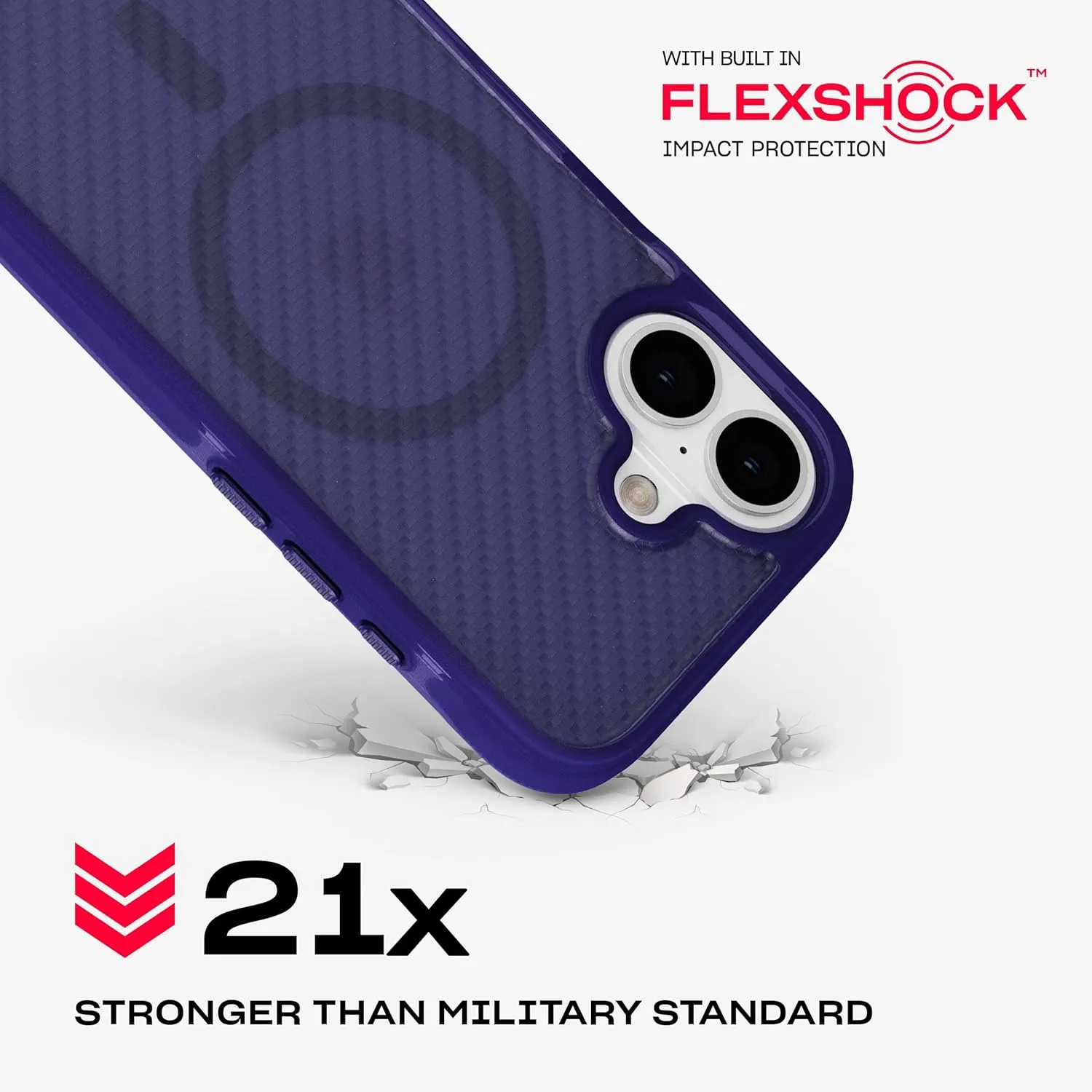 Tech21 EvoArmor for iPhone 16 Compatible with MagSafe - Impact Protection Case 21x Military Standard Tested in Purple