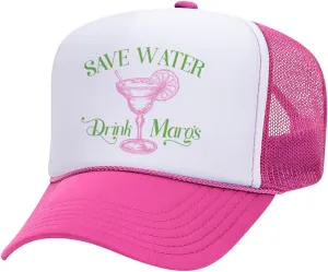 TeesAndTankYou Save Water Drink Margs Foam Trucker Cap Adjustable Mesh Back Hat