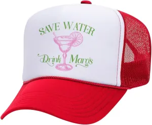 TeesAndTankYou Save Water Drink Margs Foam Trucker Cap Adjustable Mesh Back Hat