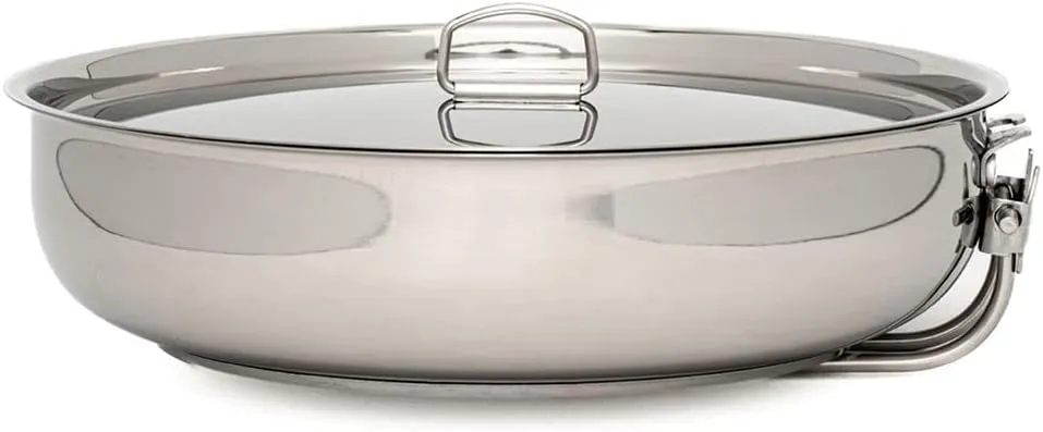 The Pathfinder School Stainless Steel Folding Skillet and Lid