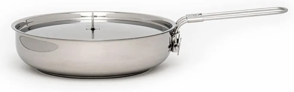 The Pathfinder School Stainless Steel Folding Skillet and Lid