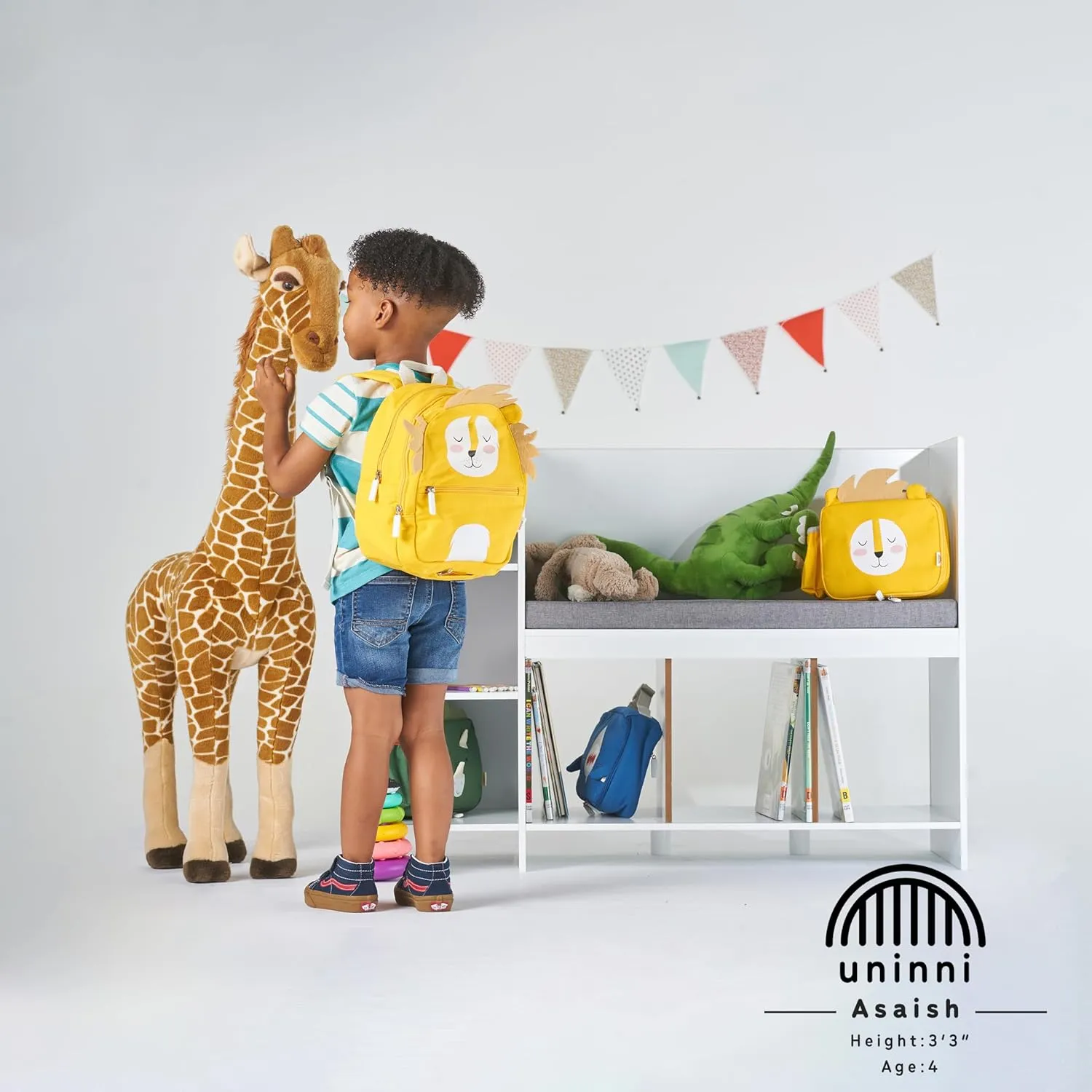 Toddler Mini Backpack for Girls and Boys, Child Backpack for School and Travel, Kindergarten, Elementary, Kids Ages 2–5, Padded Back, Adjustable Straps - Lion