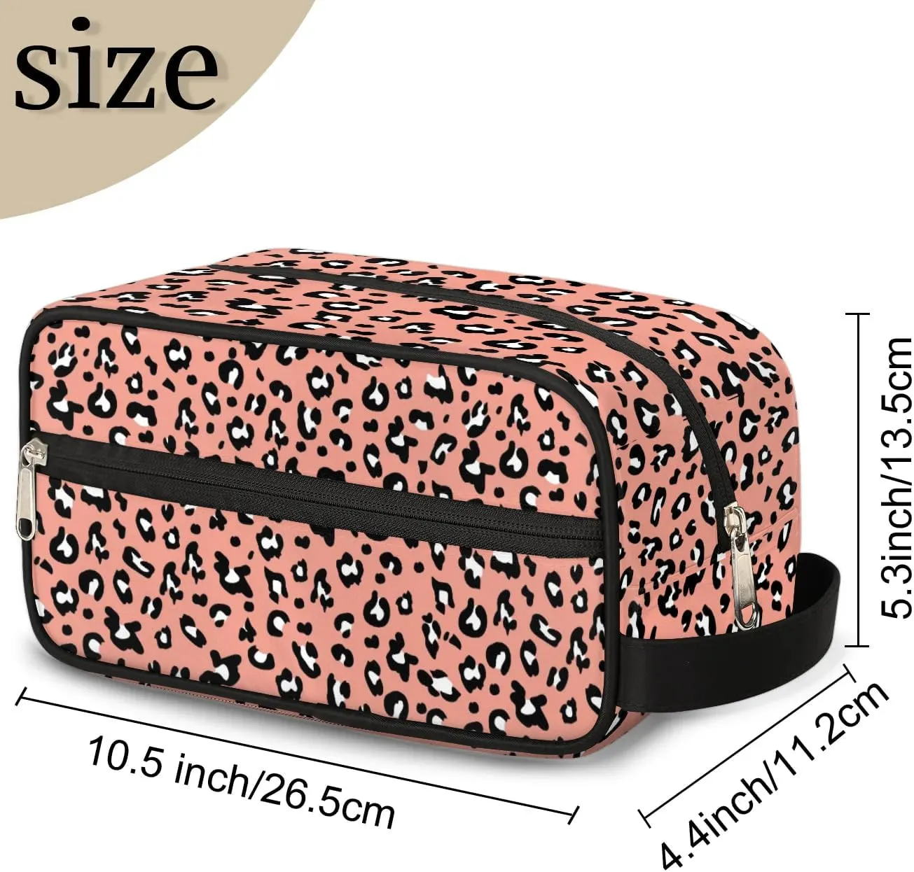 Toiletry Bag for Girls Woman,Leopard Print Travel Toiletry Bag for Man Comestic Makeup Bag,Waterproof Shaving Bag for Toiletries Accessories Travel Essentials,Pink