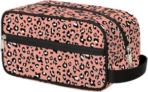Toiletry Bag for Girls Woman,Leopard Print Travel Toiletry Bag for Man Comestic Makeup Bag,Waterproof Shaving Bag for Toiletries Accessories Travel Essentials,Pink