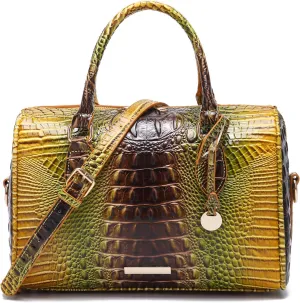 Top-Handle Crocodile Purses For Women Crossbody Leather Bags Trendy Large Capacity Tote with Shoulder Strap