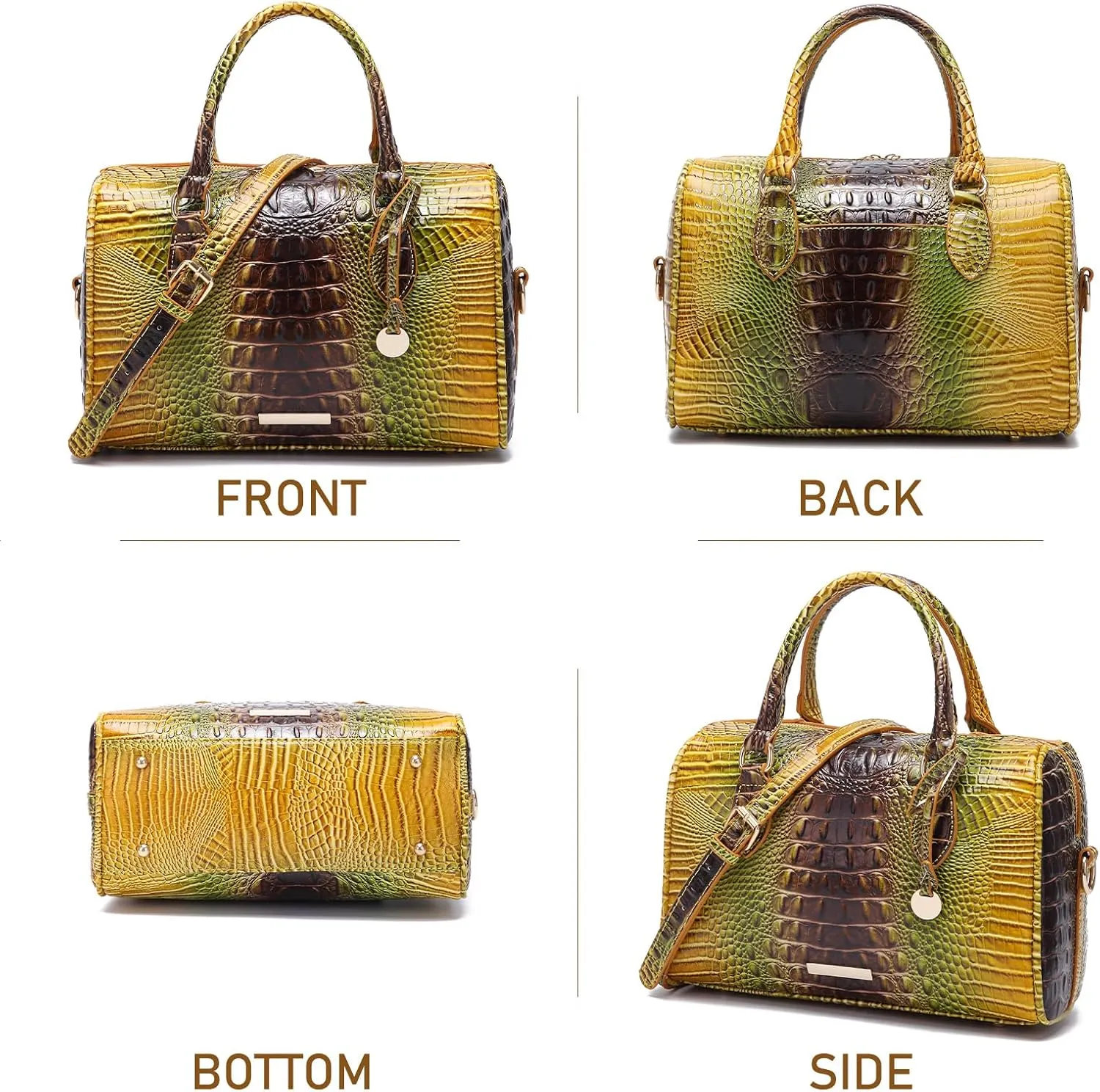 Top-Handle Crocodile Purses For Women Crossbody Leather Bags Trendy Large Capacity Tote with Shoulder Strap
