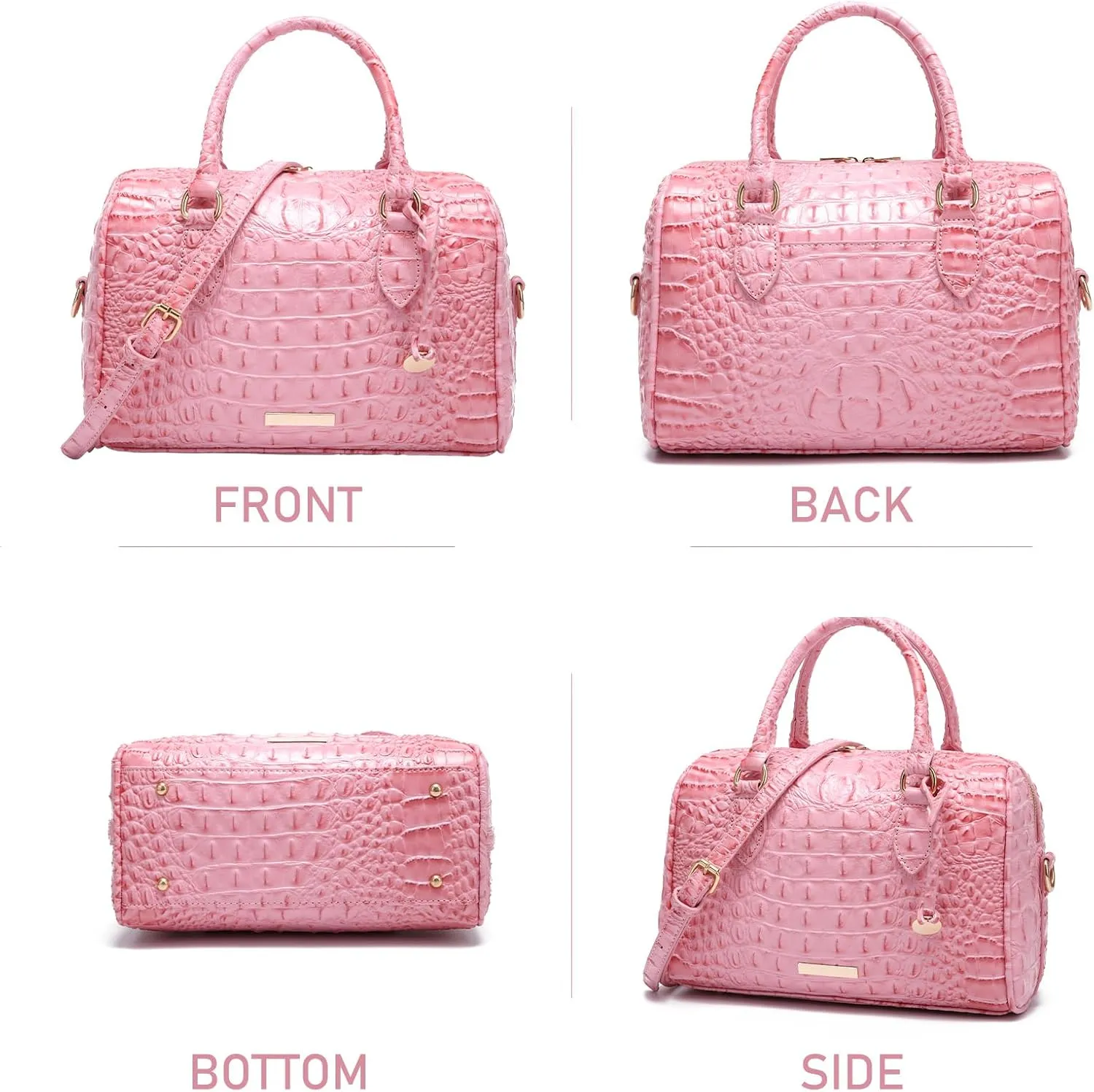 Top-Handle Crocodile Purses For Women Crossbody Leather Bags Trendy Large Capacity Tote with Shoulder Strap