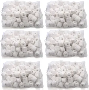 TOPZEA 6 Lb Aquarium Filter Media Ceramic Rings, Premier Bio Filter Medias with Zipper Mesh Bags for Koi Pond, Canister, Fish Tank Filter, Pure White