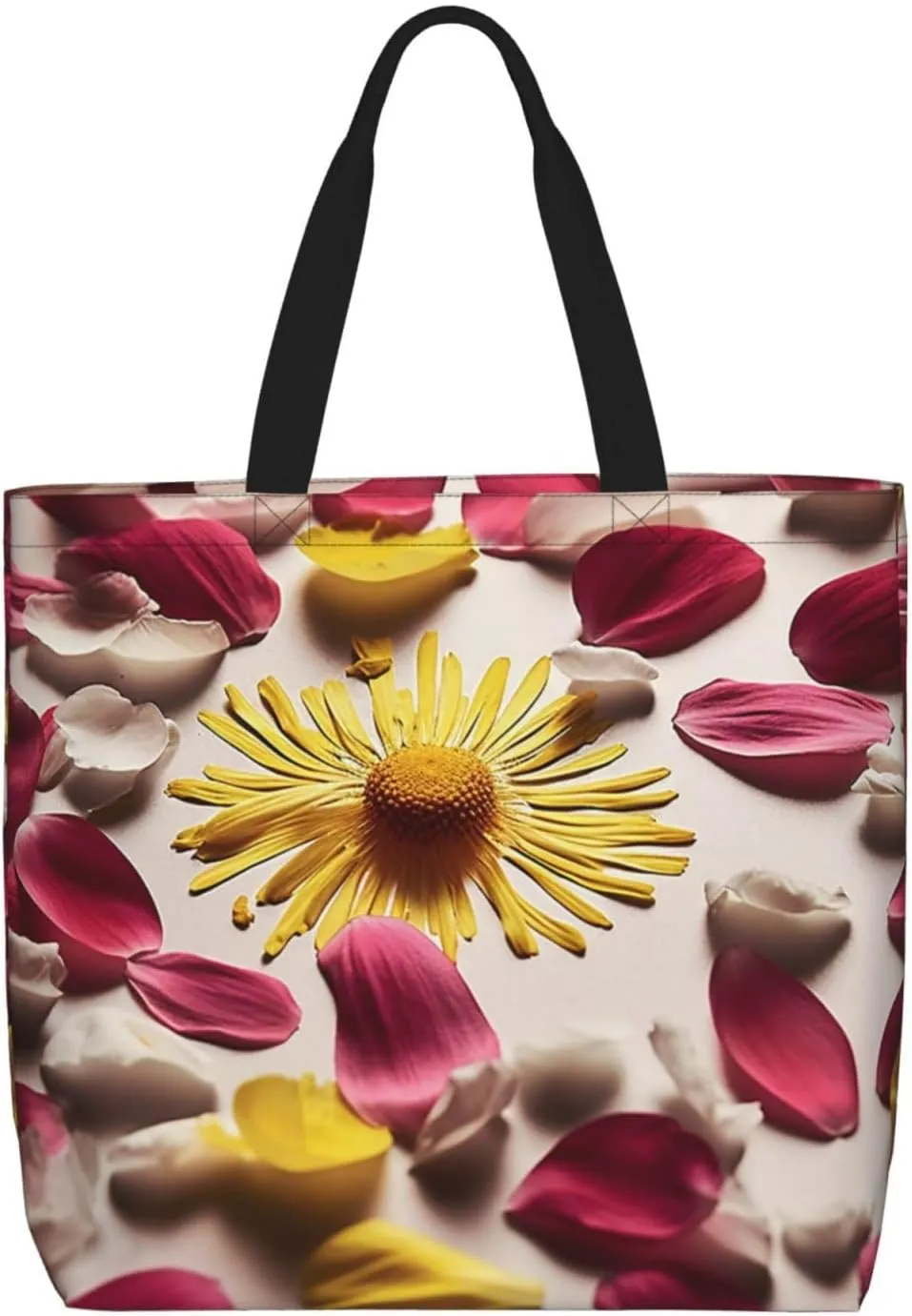 Tote Bag for Women Flower watercolor Shoulder Bag with Zipper Handbag Large Capacity Reusable Grocery Bag