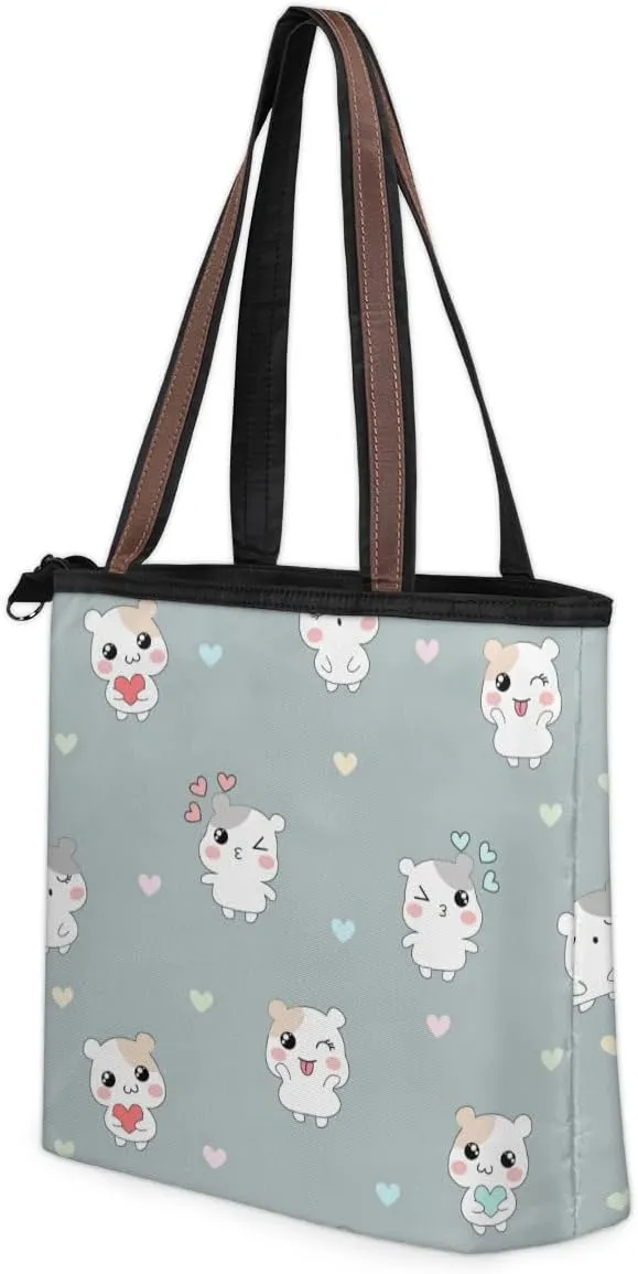 Tote Bag for Women with Zipper Large Capacity Top Handle Casual Shoulder Bag Handbag Reusable Shopping