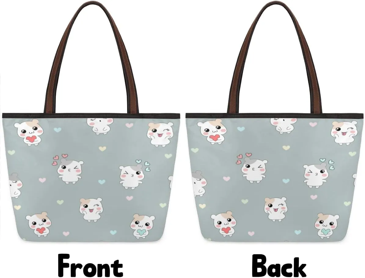 Tote Bag for Women with Zipper Large Capacity Top Handle Casual Shoulder Bag Handbag Reusable Shopping