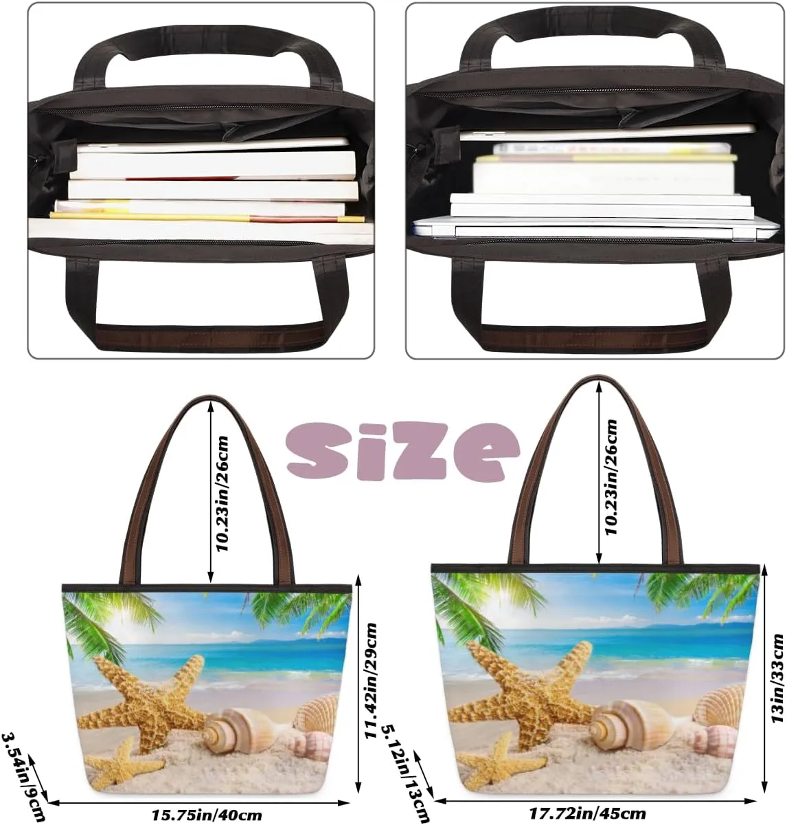 Tote Bag for Women with Zipper Large Capacity Top Handle Casual Shoulder Bag Handbag Reusable Shopping