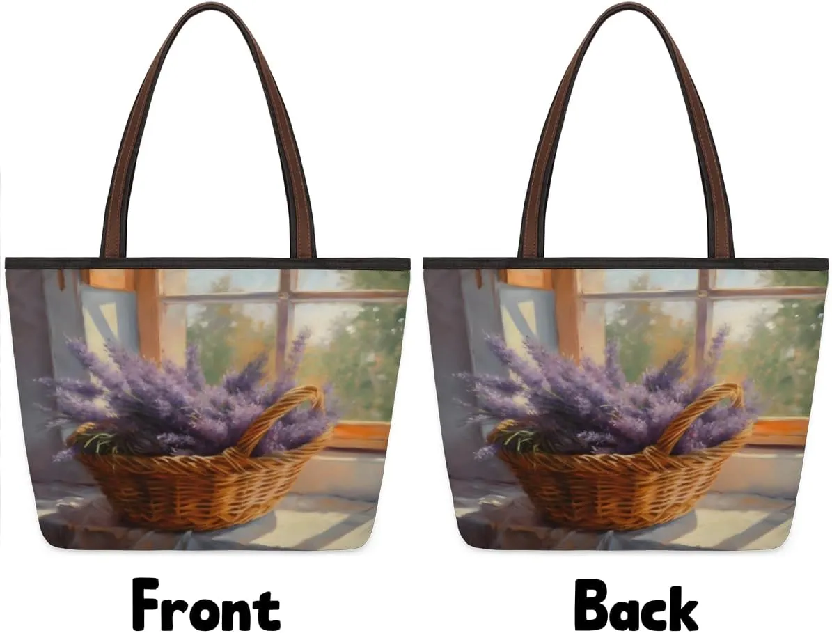 Tote Bag for Women with Zipper Large Capacity Top Handle Casual Shoulder Bag Handbag Reusable Shopping