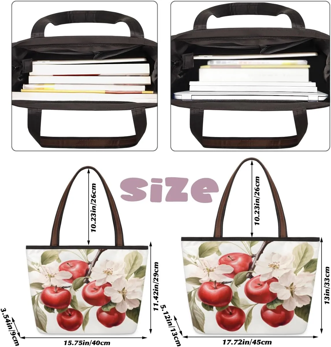 Tote Bag for Women with Zipper Large Capacity Top Handle Casual Shoulder Bag Handbag Reusable Shopping
