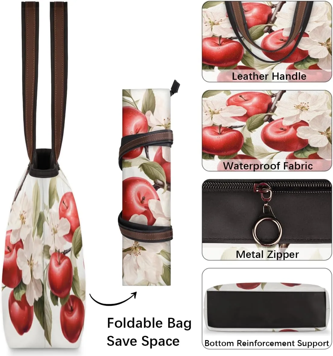 Tote Bag for Women with Zipper Large Capacity Top Handle Casual Shoulder Bag Handbag Reusable Shopping