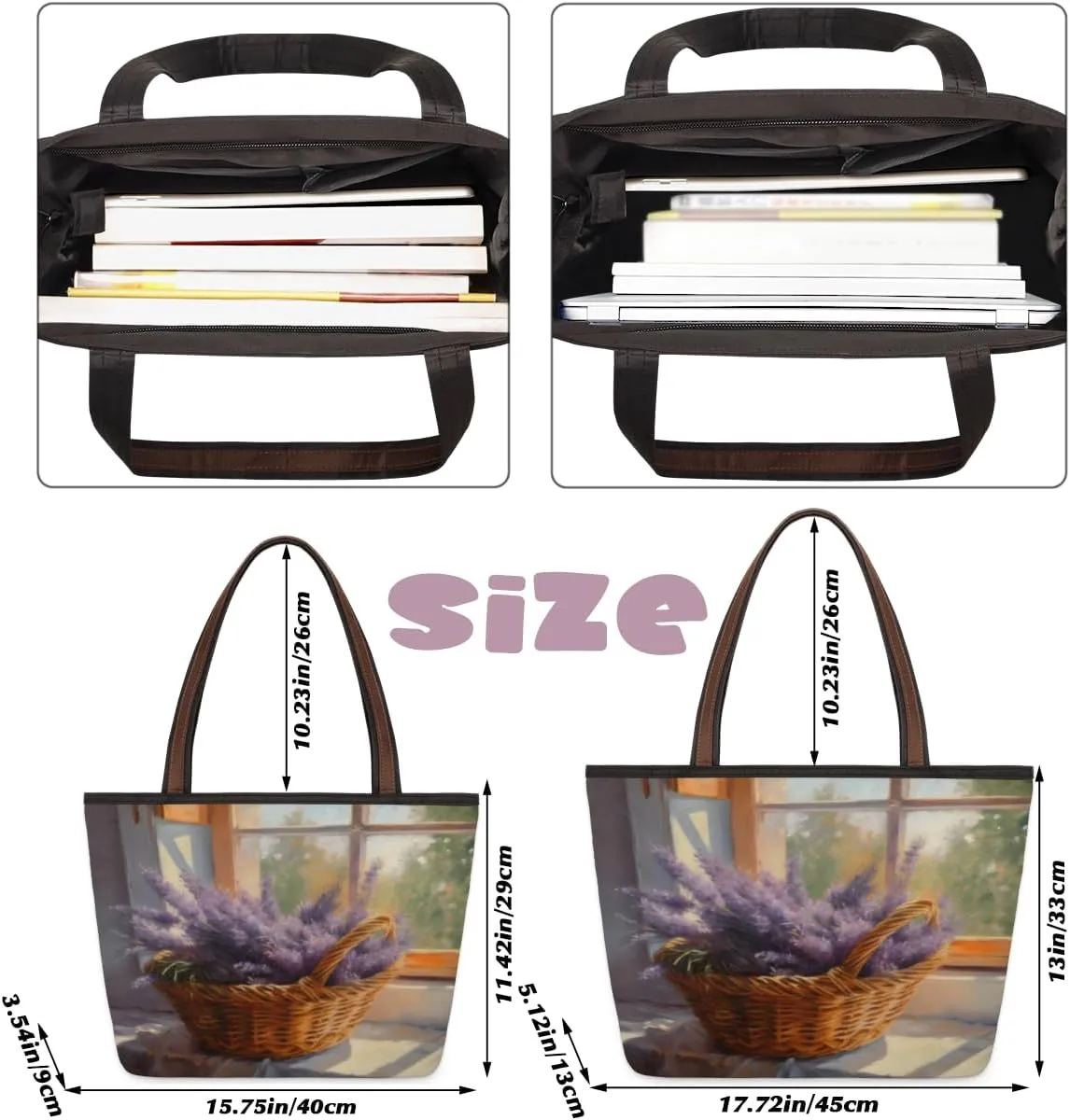 Tote Bag for Women with Zipper Large Capacity Top Handle Casual Shoulder Bag Handbag Reusable Shopping