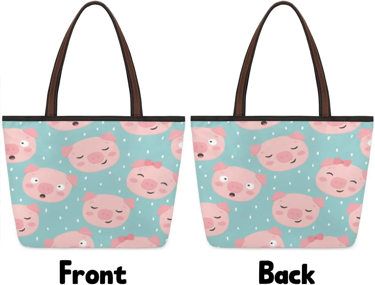 Tote Bag for Women with Zipper Large Capacity Top Handle Casual Shoulder Bag Handbag Reusable Shopping