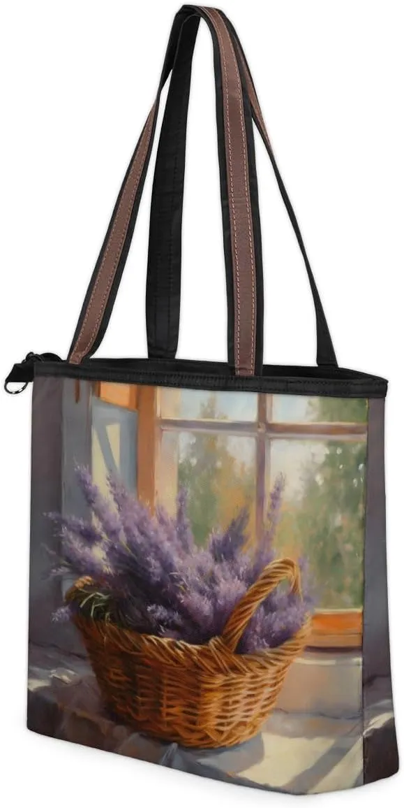 Tote Bag for Women with Zipper Large Capacity Top Handle Casual Shoulder Bag Handbag Reusable Shopping
