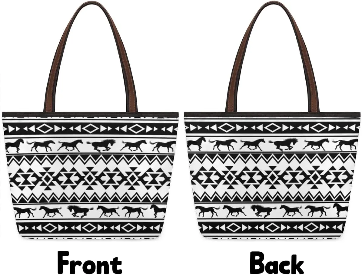 Tote Bag for Women with Zipper Large Capacity Top Handle Casual Shoulder Bag Handbag Reusable Shopping