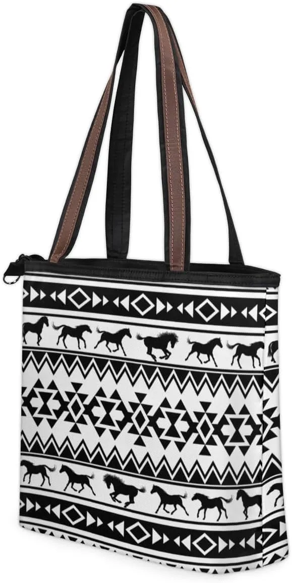 Tote Bag for Women with Zipper Large Capacity Top Handle Casual Shoulder Bag Handbag Reusable Shopping