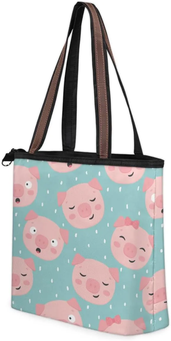 Tote Bag for Women with Zipper Large Capacity Top Handle Casual Shoulder Bag Handbag Reusable Shopping