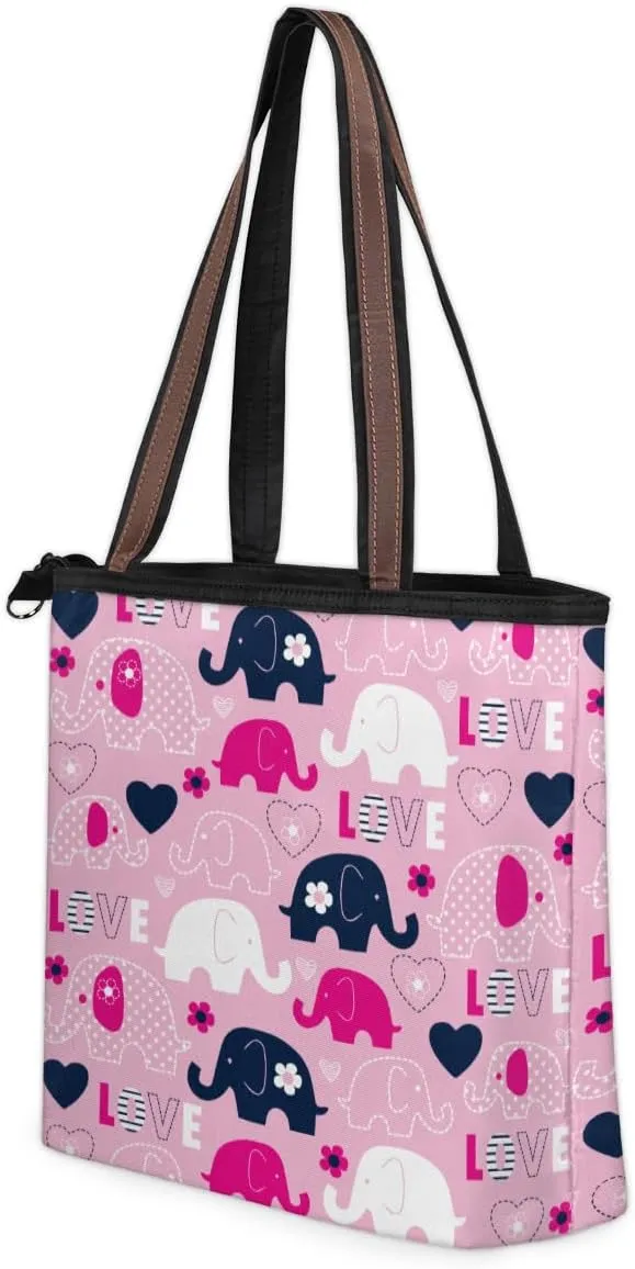 Tote Bag for Women with Zipper Large Capacity Top Handle Casual Shoulder Bag Handbag Reusable Shopping