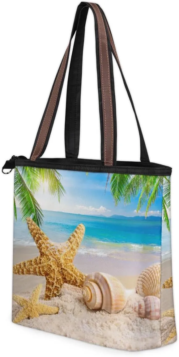 Tote Bag for Women with Zipper Large Capacity Top Handle Casual Shoulder Bag Handbag Reusable Shopping